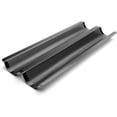 thumbnail image 1 of Molde para Baguette Antiadherente de Acero Negro Perforado (15.25 x 6.25 pulgadas) Bandeja Profesional para 2 Panes Franceses con Corteza Crujiente, 1 of 5