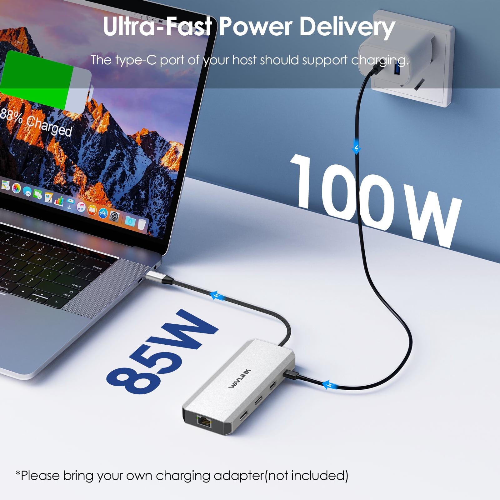 WAVLINK USB C Hub Triple Monitor, 12-in-1 Laptop Docking Station, Multiport Adapter with 4K HDMI, Dual 4K DP, 100W PD IN, 5Gbps USB3.0, USB2.0, RJ45, SD/TF Slots, Audio/Mic, forMacBook/Dell/HP/Lenovo
