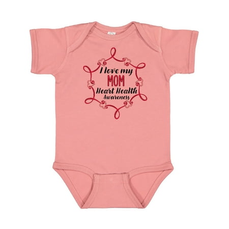 

Inktastic I Love My Mom Heart Health Awareness Gift Baby Boy or Baby Girl Bodysuit