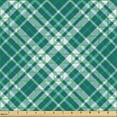 thumbnail image 2 of Ambesonne Tartan Fabric by the Yard Upholstery, Blue Retro Checkered Pattern, 1 Yard, Teal and White, 2 of 5