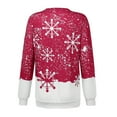 thumbnail image 5 of PVCS Femmes Col Rond Noël Manches Longues Hauts Blouse Chandail Molletonné, 5 of 5