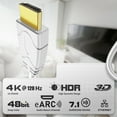 thumbnail image 4 of 4K HDMI Cable Right Angle 270 Degree (6FT) - White High Speed 18GBPs HDMI Wire Cord 4K 60Hz HDR 2K 2160p 1080p 1440p 3D ARC/eARC Ethernet For Video Gaming Xbox One X PS4 Pro & Apple TV HDTV, 4 of 8