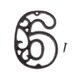 thumbnail image 1 of Número de hierro forjado de metal 0-9, números de puerta, números de placas de dirección para y buzón número 6 BLESIY Placa de la placa de la puerta, 1 of 7