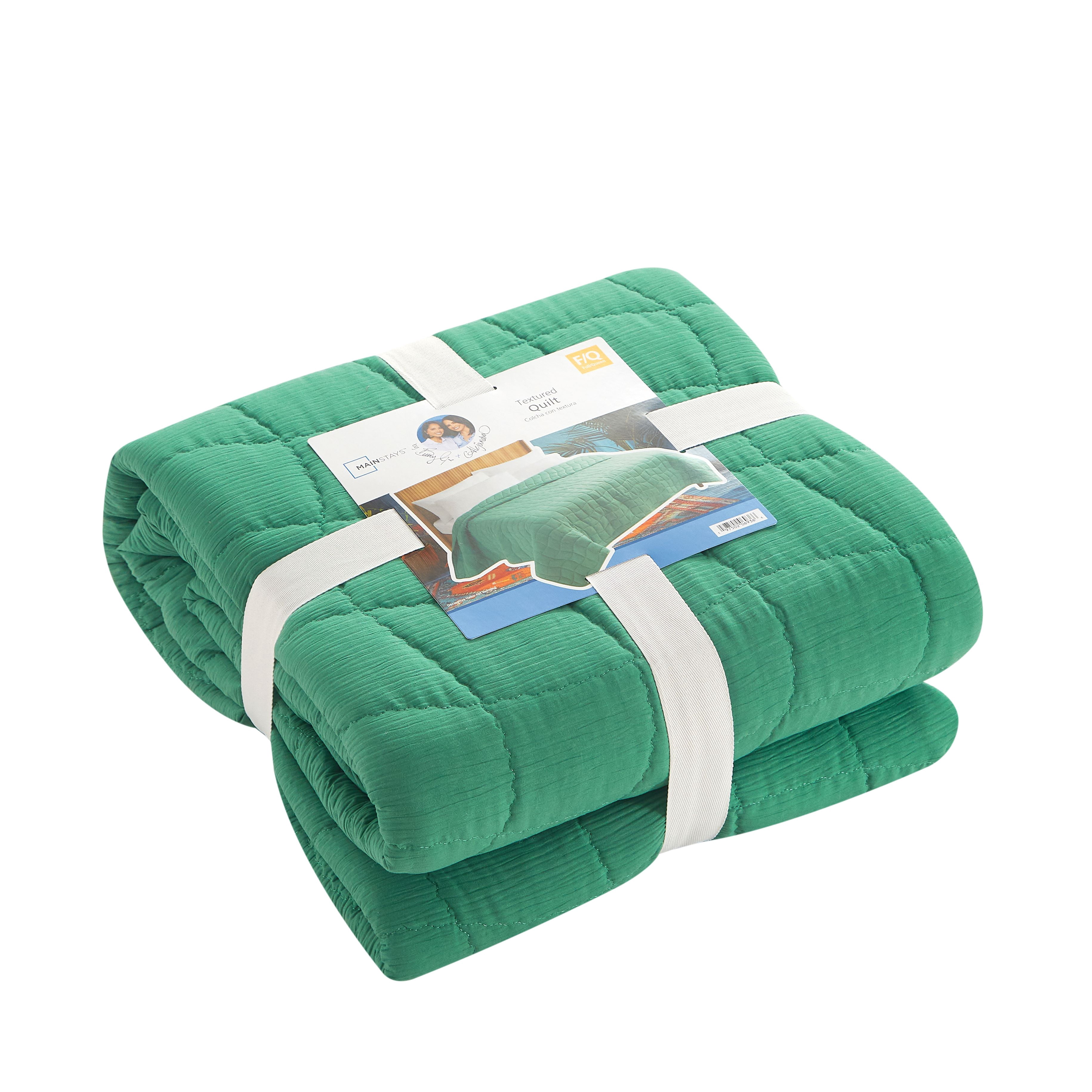 Mainstays by Becky G. & Alejandra Green Lily Cloud Quilt, Full/Queen