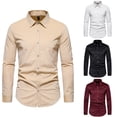 thumbnail image 4 of Mens Slim Fit Casual Button Long Sleeves Office Dress Shirts Comfortable Top, 4 of 8