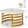 Tribesigns 31.5" Round Gold Coffee Table, High Gloss Coffee Tables with