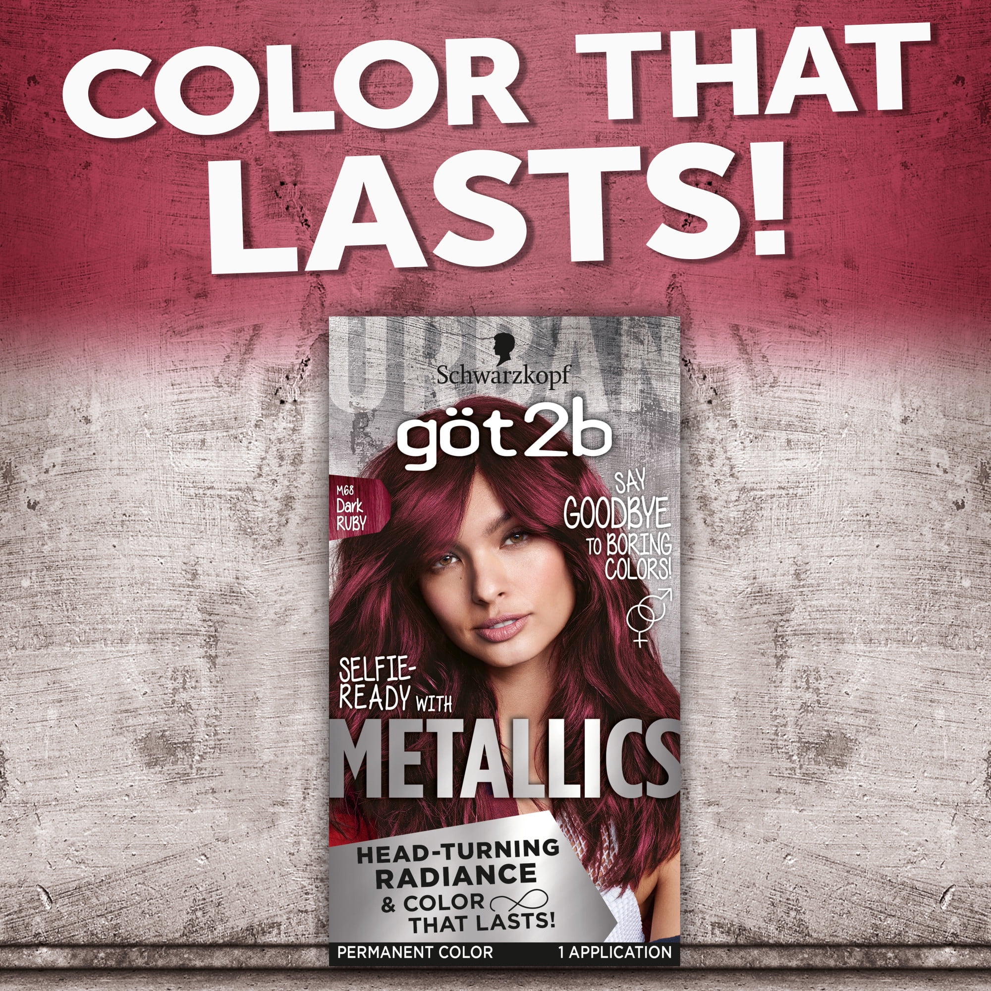 Buy Schwarzkopf Got2b Metallics Permanent Hair Color, M68 Dark Ruby