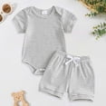 thumbnail image 2 of Hessimy Toddler Boy Cartoon Print Shorts Set Short Sleeve T-Shirt Tops and Shorts Summer Outfit Clothes,Happy Print(Light Gray,0-3 Months), 2 of 7