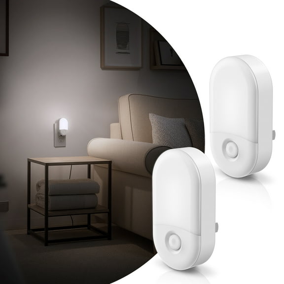 Set of 2 Cool White 5000K Dimmable Night Light 2-Level