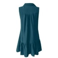 thumbnail image 5 of OSOLU Women Casual V-Neck Sleeveless Dress Button Front Solid Color Everyday Summer Spring Basic Dresses Versatile Sundress Flowy 2025 Elegant Classy Dresses, 5 of 5
