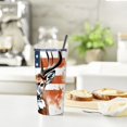 thumbnail image 6 of JRXY  20oz Skinny Tumbler Deer Head With American Flag (Pole Design) - Stainless Steel Double Wall Insulated Cup With Lid And Straw 20oz, 6 of 7