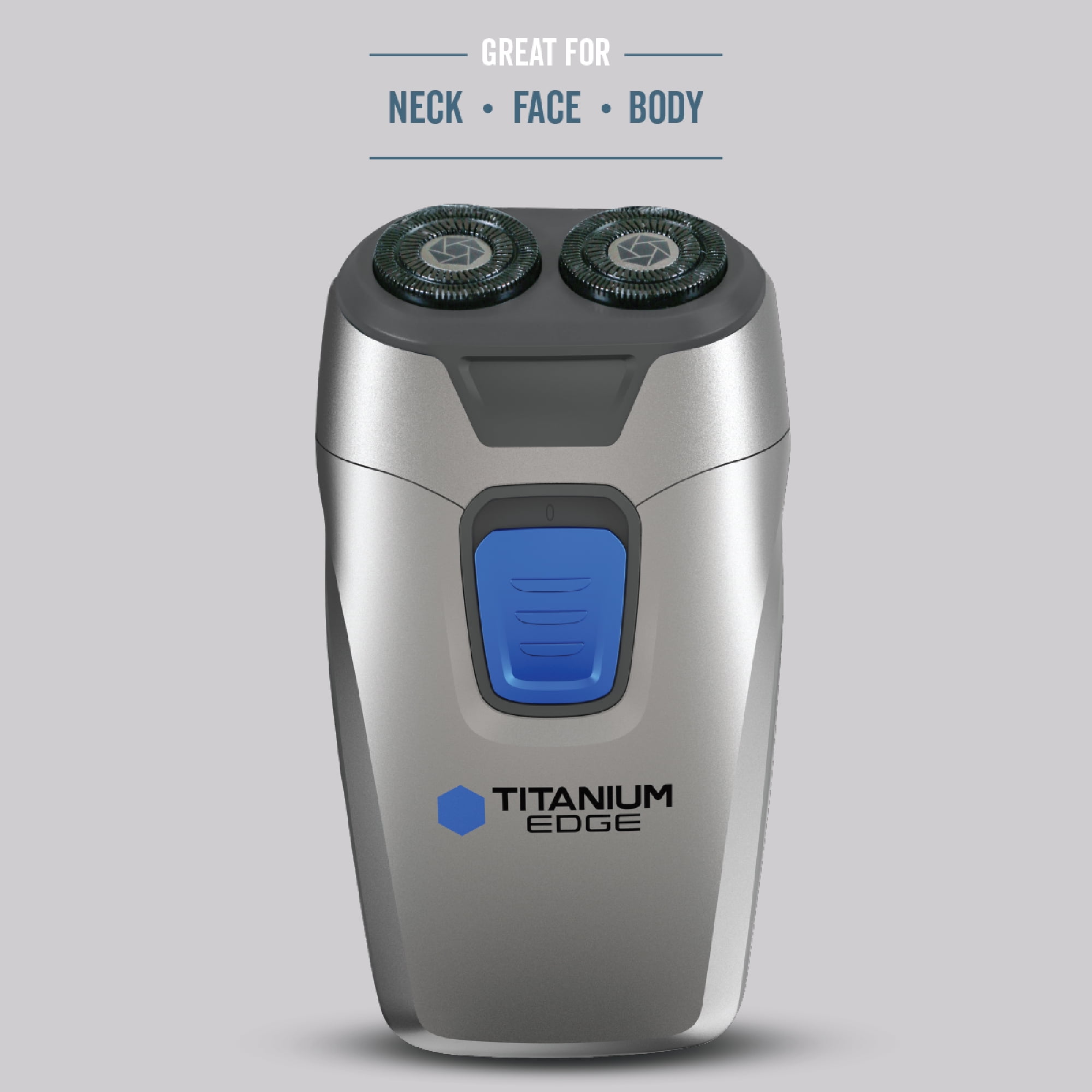 Titanium Edge Micro Rotary Shaver – Men’s Electric Razor for Face, Neck & Body – Dual Floating Heads, Titanium Coated, Hypoallergenic, Travel Ready