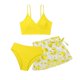 thumbnail image 2 of Odeerbi Conjunto de Traje de Baño de 3 Piezas de 8-15 Años Para Niñas Conjunto de Bikini de Verano Con Cubiertas de Sarong de Ruffle Traje de Baño Lindo, 2 of 7