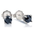thumbnail image 2 of Pompeii White Gold 1/2ct Round Cut Black Diamond Studs 14k (Black,AAA), 2 of 2