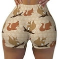 thumbnail image 2 of Lsque Cartoon Squirrel Pattern High Waisted Biker Shorts for Women-Tummy Control Fitness Athletic Workout Running Yoga Gym Shorts,Moisture-Wicking-, 2 of 9