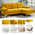 thumbnail image 6 of Modern Linen Fabric L-Shaped Couch 4-Seat Sofa Sectional,82.7'' Upholstered Sofa,Convertible Sectional Sofa Couch with Chaise(Golden), 6 of 10