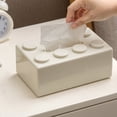 thumbnail image 3 of Building Blocks Tissue Box Creative Punch-free Wall-mounted Spring Paper Towel Holder Bathroom Waterproof Storage Napkin Case (Red), 3 of 7