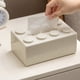 thumbnail image 1 of Dispensador de pañuelos faciales con cubierta de caja de pañuelos Creative Building Block (blanco), 1 of 7