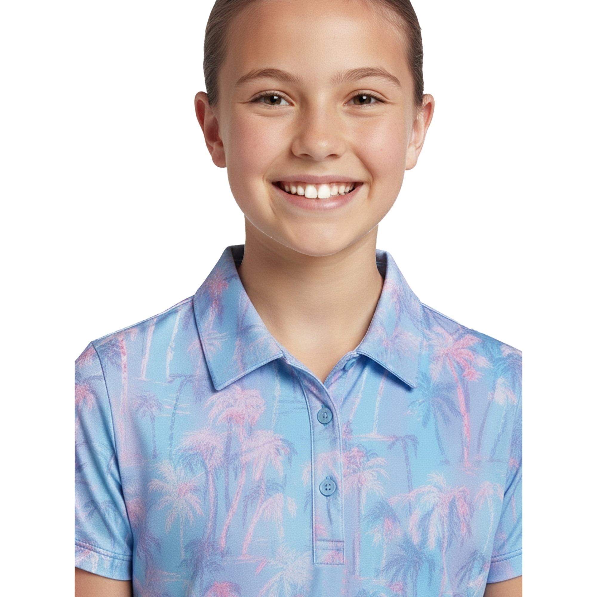 Birdie Bound Girls Beachy Plam Ombre Dress with Short Sleeves, Sizes XS-XL