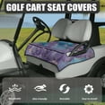 thumbnail image 3 of Renewold Golf Cart Seat Cover with Front Pockets Lightweight Breathable Golf Cart Accessories Keeps Seat Cool and Clean Fits for Most 2 Person Club Car, Marble Violet Blue, 3 of 7