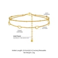 thumbnail image 4 of ChainsHouse Stainless Steel Stacking Boho Anklet with Delicate Bead Chains, Hypoallergenic, 8-10 in (Women's), 4 of 7