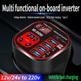 thumbnail image 4 of RuiJiao Universal 12V/24V to 220V Car Inverter - Multi-Function Vehicle Power Converter with Charger for Trucks, SUVs, and Cars, 4 of 9