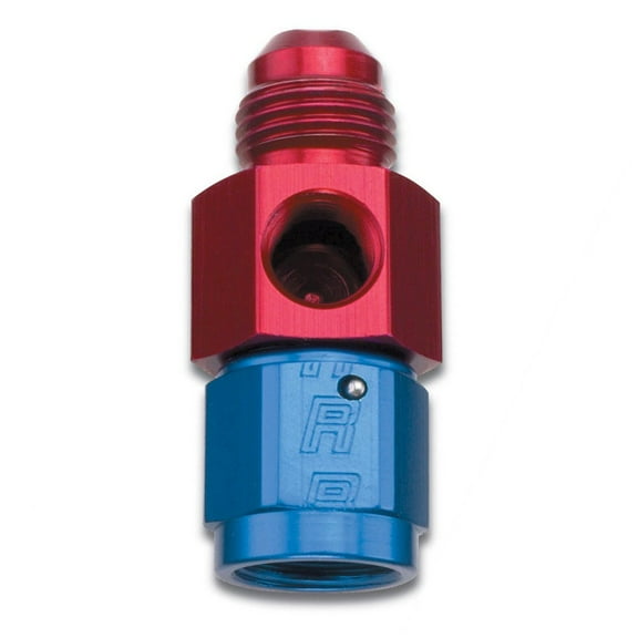 Russell Performance -4 AN Fuel Pressure Take off (Red/Blue)
