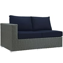 Modway Sojourn Outdoor Patio Sunbrella® Left Arm Loveseat in Canvas Navy