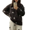 thumbnail image 4 of Ashirexll Fuzzy Pajamas for Women, Two Piece Sets for Women, Star Print Wool Winter Warm Pajama Set Comfortable Home Clothes, 4 of 4