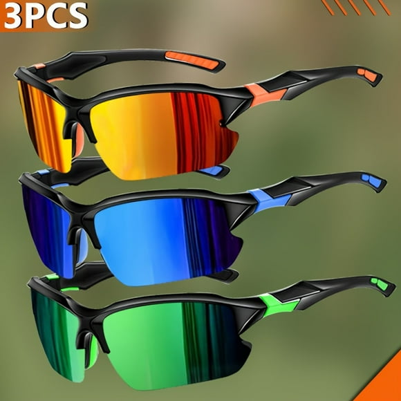 3pcs Polarized Windproof Sports Glasses - Glasses & Goggles for Men & Women, Cycling, Baseball, Running, Fishing, Golf, Driving, Outdoor Activities