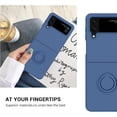 thumbnail image 6 of for Z Flip 4 Case, Galaxy Z Flip 4 Case, Slim Fit Ring Holder Kickstand Liquid Silicone Soft Gel Rubber Bumper Shockproof Case for Samsung Galaxy Z Flip 4 5G 6.7" 2022, Blue., 6 of 15