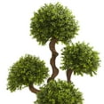 thumbnail image 2 of Nearly Natural 55” Four Ball Boxwood Artificial Topiary Tree in Tall White Planter, 2 of 3