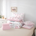 thumbnail image 6 of Homewish Pink Dreamy Castle 7pcs Bedding Comforter Set,Rainbow Stars Print Queen Bedding Sets,Fairy Tale Princess Queen Sheet Sets For Girl Teens,Super Cozy Room Decor Reversible, 6 of 8