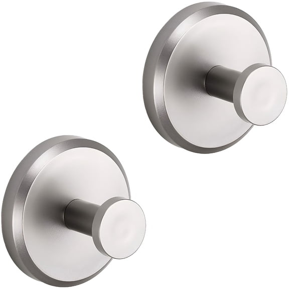 ACDANC Suction Cup Hooks for Shower,Bathroom,Kitchen,Glass Door,Mirror,Tile – Loofah,Towel,Coat,Bath Robe Hook Holder for Hanging Up To 15 Lbs – Polished Matte Chrome,Brushed Nickel (2-pack)
