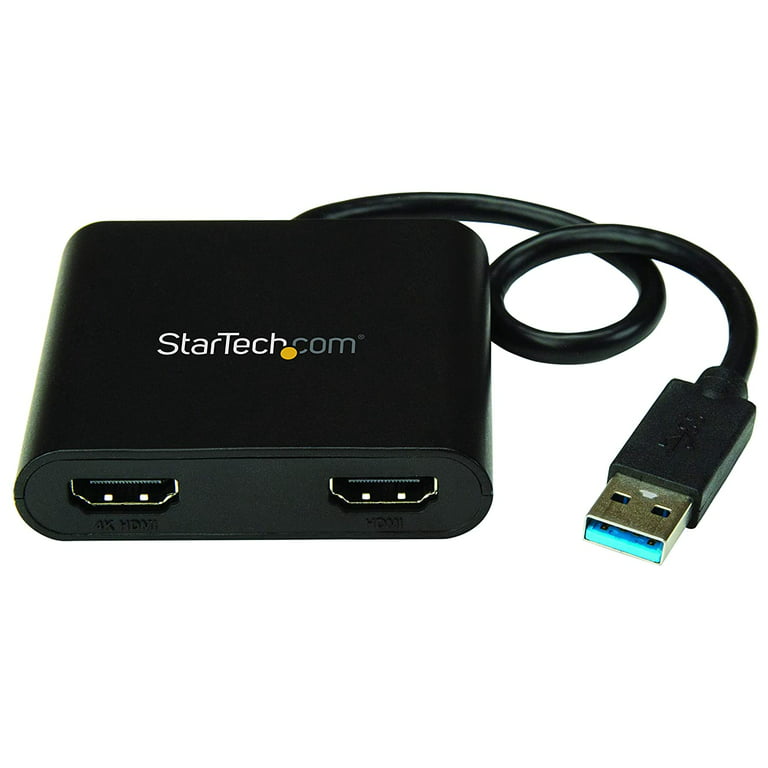 undergrundsbane Sparsommelig George Stevenson StarTech.com USB 3.0 to Dual HDMI Adapter - 4K 30Hz - External Video &  Graphics Card - Dual Monitor Display Adapter - Supports Windows  (USB32HD2),Black - Walmart.com
