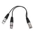 thumbnail image 2 of XLR Splitter Cable, 3 Pin XLR Male to Dual XLR Female XLR Patch Y Cable Balanced Microphone Cord, Double Shielding, XLR Y Splitter Cable for Mixing Console, Camera, Amplifier, 1ft, 2 of 7