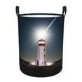 thumbnail image 2 of Uemuo Peggy's Cove Lighthouse Pattern Circular Laundry Hamper Basket with handles,Collapsible laundry basket,Large capacity laundry hamper,Laundry Organizer-Medium, 2 of 8