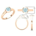 thumbnail image 3 of Dazzlingrock Collection 5mm Round Aquamarine Solitaire Engagement Ring for Women (Color Blue, Clarity Moderately Included) in 10K Rose Gold, Size 4, 3 of 5