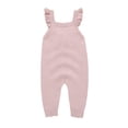 thumbnail image 2 of MIASHUI Baby Girls Sweater Knit Overalls Adjustable Strap Ruffles Sleeveless Romper,Light Pink,12-18 Months, 2 of 9