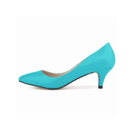 

Women Wedding Dress Shoe Pointy Toe Heels Pump Leopard Womens Patent Leather Shoes Ladies Heel Heeled Sandals Blue 4.5