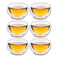thumbnail image 1 of 1/6PCS Double Layer Glass Tea Cup Durable Stylish Water Cup Mug for Home Kitchen, 1 of 5