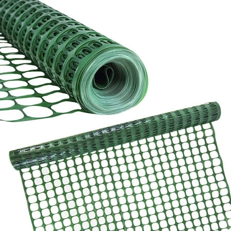 Houseables Snow Fence, Temporary Fencing, Safety Netting, Single, Green, 4 x 100' Feet, Above Ground, Mesh, Garden Plastic Barrier, For Deer, Kids, Swimming Pool, Silt, Lawn, Rabbits, Poultry,