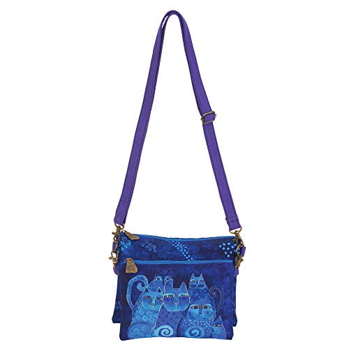 Laurel Burch 2 pc Crossbody Bag 6551 (Indigo Cats)