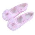 thumbnail image 2 of jianru Ballet Shoes for Girls Elastic Straps Non Slip Soft Sole Lace Bow Satin Professional Dance Shoes for Toddler Kids, 2 of 8