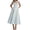 Light Blue, variant on Women's Floral Square Neck Wide Strap Midi Dress 100% Polyester Lightweight Easy Care Imported For Everyday Wear