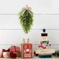 thumbnail image 5 of geerera Christmas Teardrop Swag, Linen Bow and Pine Greenery, Rustic Holiday Decor, for Front Door, Fireplace Mantel, Wall Decor, 5 of 6