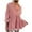 Pink, variant on HAiming Women's V Neck Tops Casual Ruffled 3/4 Sleeve Solid Color Dressy Shirts Trendy Loose Tiered Pleated Blouse