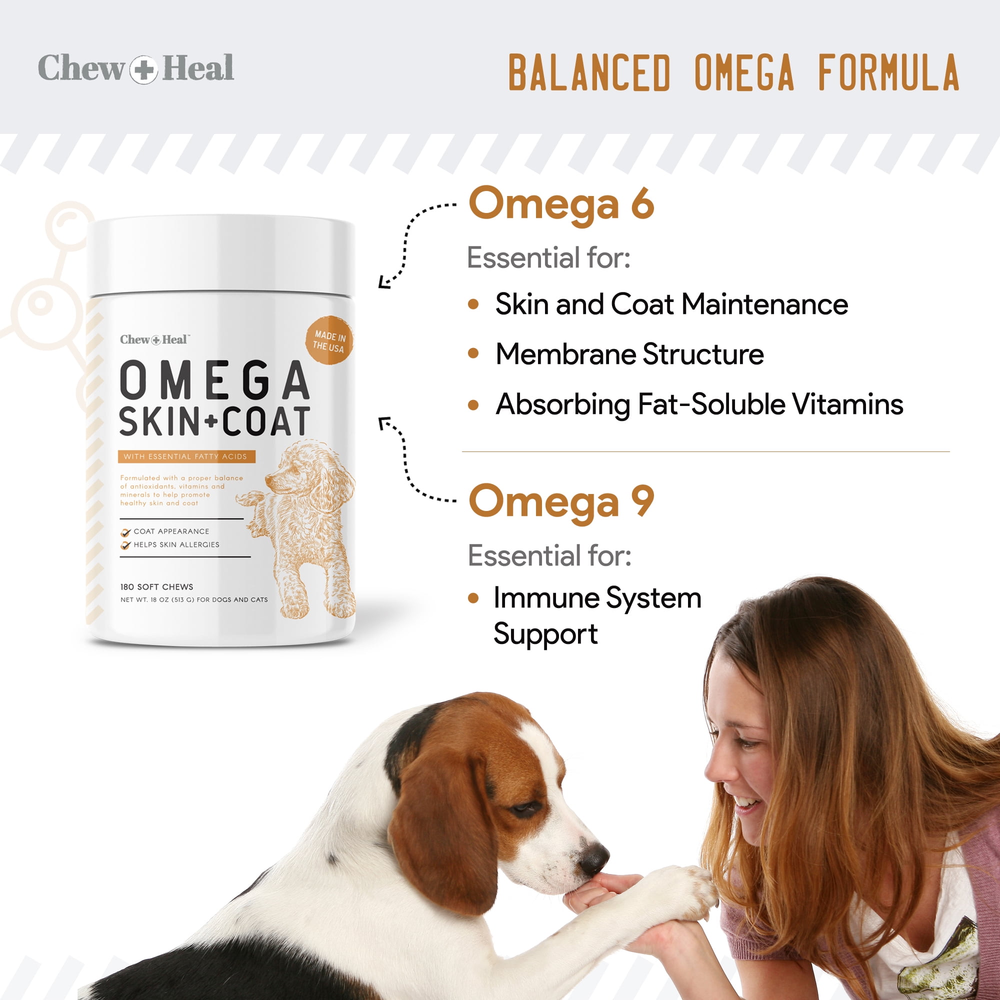 Chew + Heal Digestive Enzyme Supplement for Dogs - 120 Soft Chew Treats