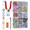 thumbnail image 2 of Botones a presión de punta de Metal sujetadores tachuelas de presión Poppers bebé mameluco hebilla de ropa 10 colores 9,5mm 100/150/200 juegos / lote seitruly JJ17372-02, 2 of 6