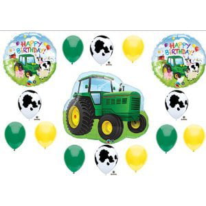 Tractor Birthday Party Balloons Decorations Farm Animal Cow John Deere Shower (MULTI, 1) by Anagram